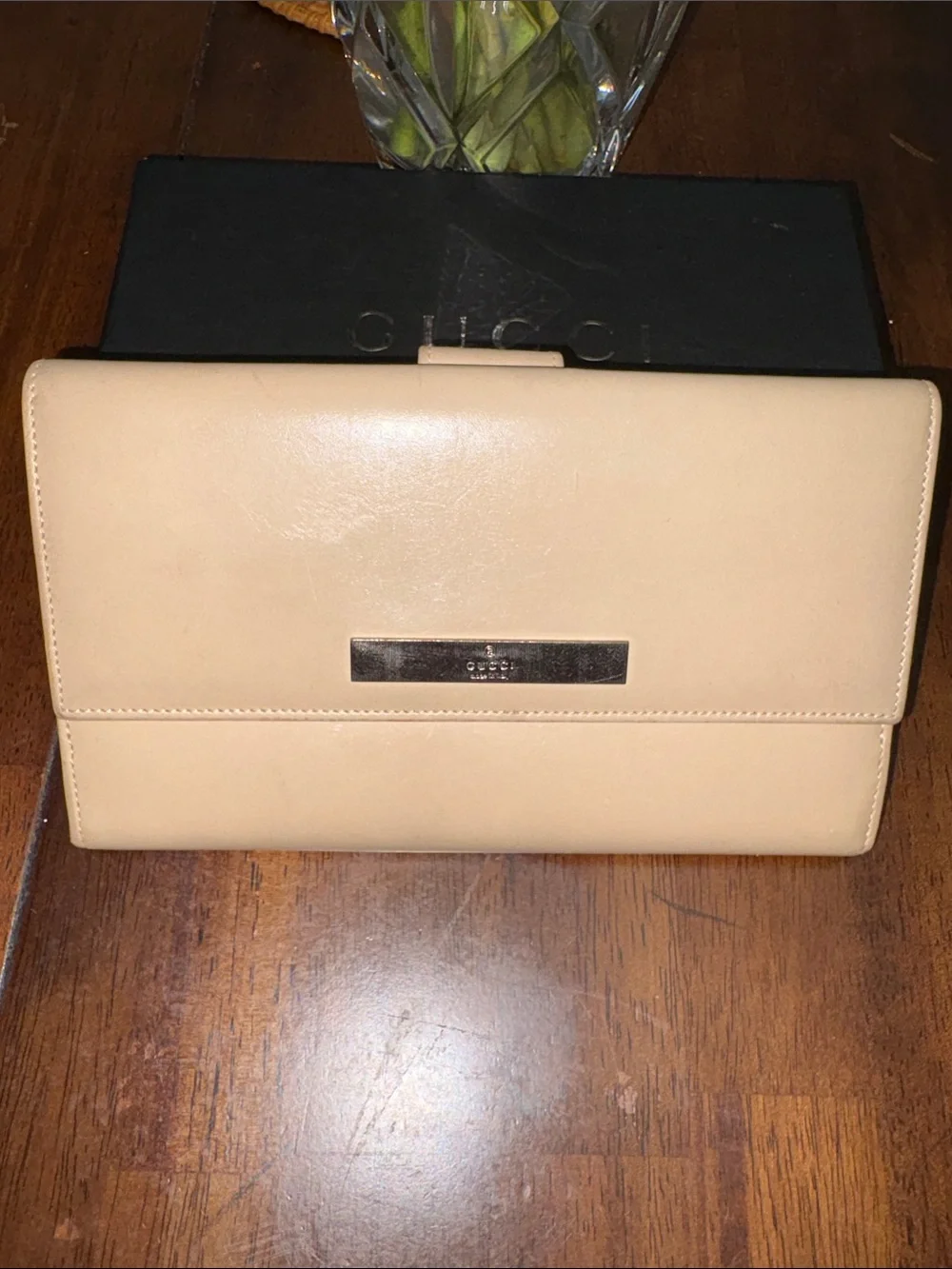 Low start Gucci Vtg Leather Flap Continental Wallet in a box. In GUC. Authentic - Picture 9 of 15